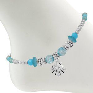 Beaded Seashell Charm Anklet